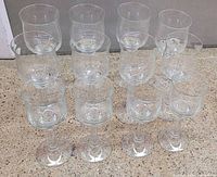All 12 stemmed glasses arranged to show height difference