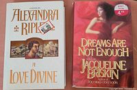 Front covers of both novels showing titles, authors, price stickers