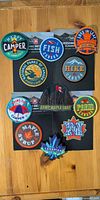 Full set of 11 Canadian themed patches on backing cards