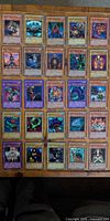 Full layout of 25 Yu-Gi-Oh! cards in rows