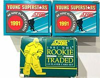 Front view of two Young Superstars boxes and one Rookie & Traded box