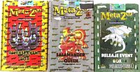 Front view of all three sealed MetaZoo boxes