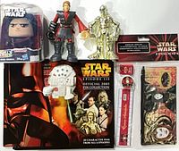 Group shot showing all six Star Wars items