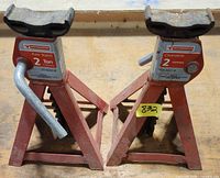 Front view of two Motomaster 2-ton axle stands