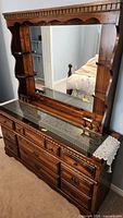 Full view dresser with mirror and glass top