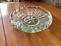 Top angled view showing overall bowl shape and pressed pattern