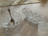 Top view of three-sided dish and small oval dish