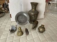 Group shot of all metal decor items