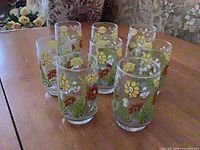 All eight Corelle Wildflower juice glasses
