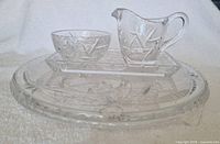 Round footed tray with creamer and sugar displayed