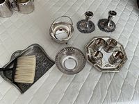 Group view showing all silver-plated items laid out