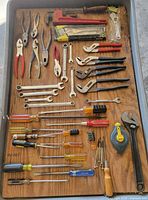 Full drawer view of all hand tools