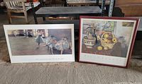 Front view showing both framed prints