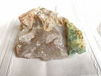 Front view showing quartz matrix with aquamarine and pegmatite