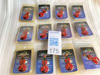 All 12 packaged violin LED pins laid out for count verification
