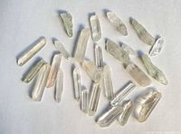 Group view of all quartz points on white background