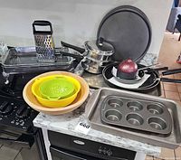 Full lot on stovetop showing most items