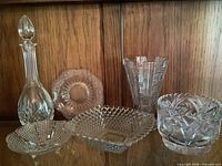 Front view of all six crystal pieces