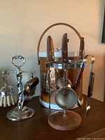 All three items together: ice bucket, brush stand, utensil stand