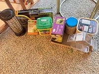 All items lined on floor