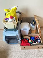 Group shot of all pet supplies stacked