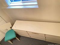 Top view of dresser and chair