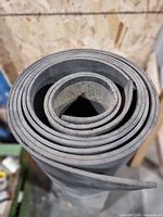 Top view showing nested rubber rolls and material thickness