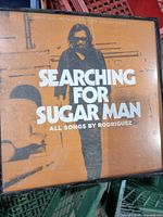 Front view of framed "Searching For Sugar Man" soundtrack sleeve