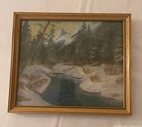 Full view of framed pastel painting