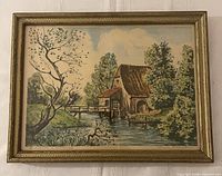 Front view of framed aquatint etching showing full artwork and frame