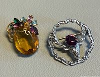 Both brooches front view