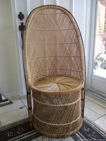 Full view of rattan peacock chair