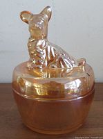Full view of jar with Scottie dog lid in place