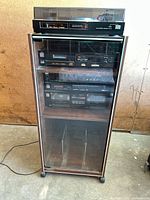 Full view of cabinet with all Fisher components installed