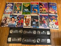 Group shot showing all VHS tapes and cases