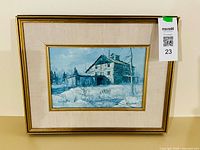 Front view of framed Winter Odessa print showing image, mat, and frame