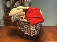 Basket with towels view