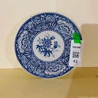 Front of Spode Blue Room Floral plate showing design