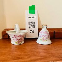 Bell and basket showing overall design, size and decoration