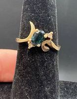 Front view displaying sapphire and diamond setting