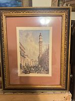 Full view framed lithograph