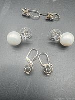 Overview of all three pairs of sterling silver earrings