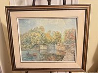 Full view of framed Trudy Doyle artwork showing frame, mat and image content