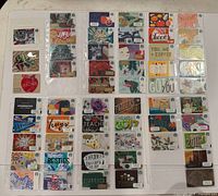overview of binder page showing multiple Starbucks gift cards across several sleeves