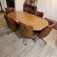 Full view of table with six chairs around