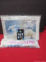 Front view of sealed diamond painting kit 6197 with canvas preview and drill roll