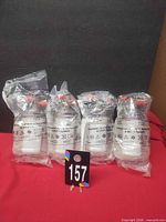 Four sealed Haemonetics BMB PLS bowls displayed side by side