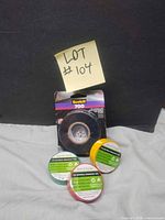 Lot overview showing Scotch 700 package and three coloured rolls