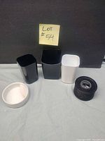 Group shot of all five desk organizer pieces