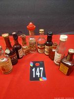 Group shot of all ten miniature liquor bottles